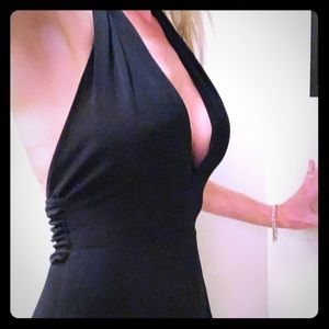 Laundry, sexy plunging neckline, backless dress